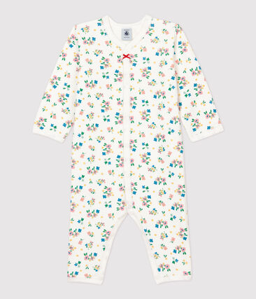 Dors-bien sans pieds à fleurs bébé en coton